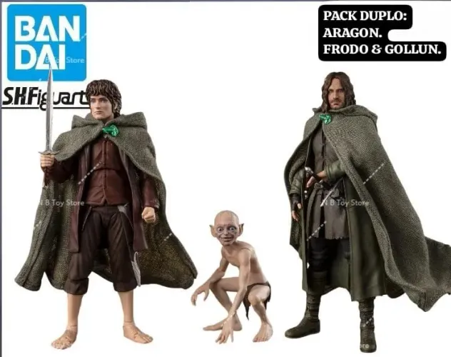 Aragorn + Frodo + Gollun - S.H.Figuarts Bandai - NOVOS<br>