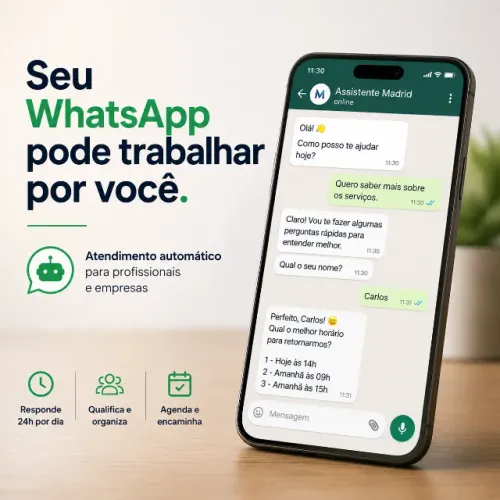 Atendimento WhatsApp 24h + Página Profissional - Vendas e Agendamento Automático