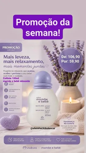 Colônia natura mamãe e bebê relaxante