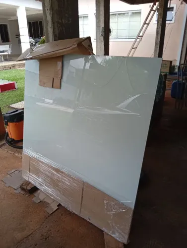Mesa vidro offwhite 4 lugares 