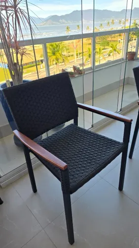 Jogo com 8 Cadeiras Trend Casual Home - Corda Náutica e Madeira