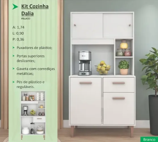Armário de cozinha Kit 0.90