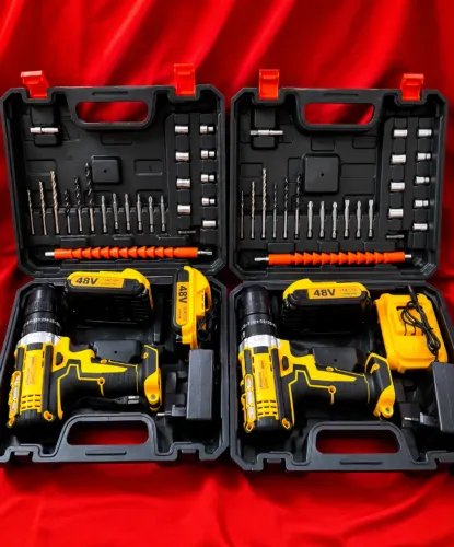 Furadeira, Parafusadeira e Martelete V48 Profissional com kit de ferramentas e maleta