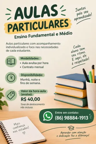 Reforço escolar/ Aulas particulares