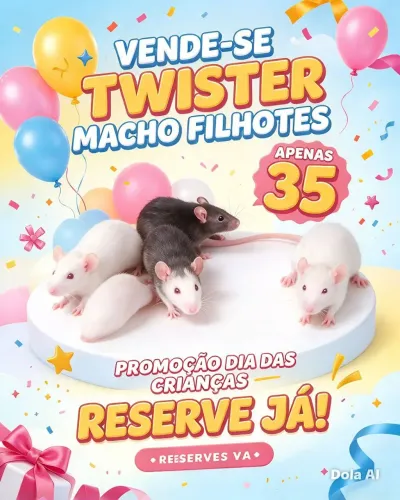 vende-se rato Twister na promoção de dia das crianças por apenas r$ 35