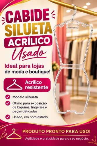 Cabide silueta adulto em acrilico 