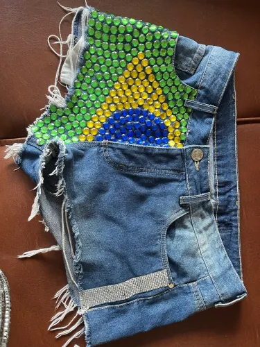 Short jeans BRASIL core customizado