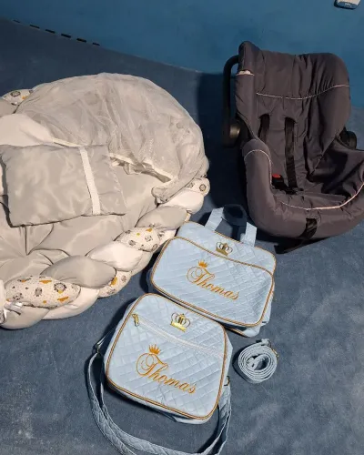 Kit bebê (Ninho + bebê conforto + bolsa maternidade)