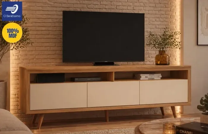 Rack 100% MDF para TV até 55? com 03 portas