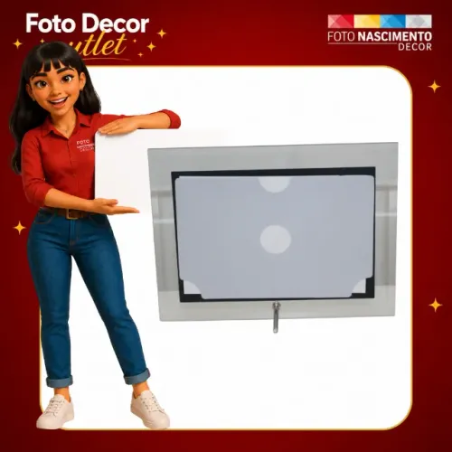 PORTA RETRATO 10X15 ESPELHADO com Borda Prata - Elegância e Sofisticação