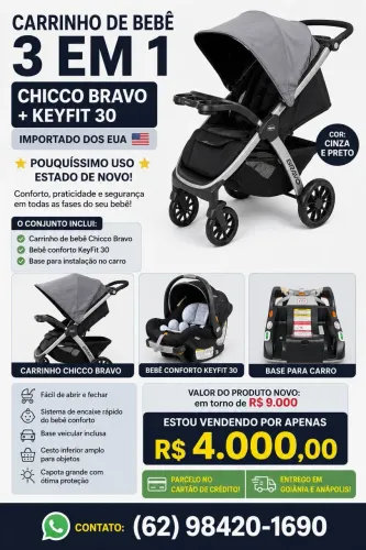 Carrinho de bebê 3 em 1