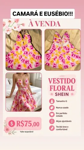 Vestido Floral SHEIN Feminino Tamanho G - Novo