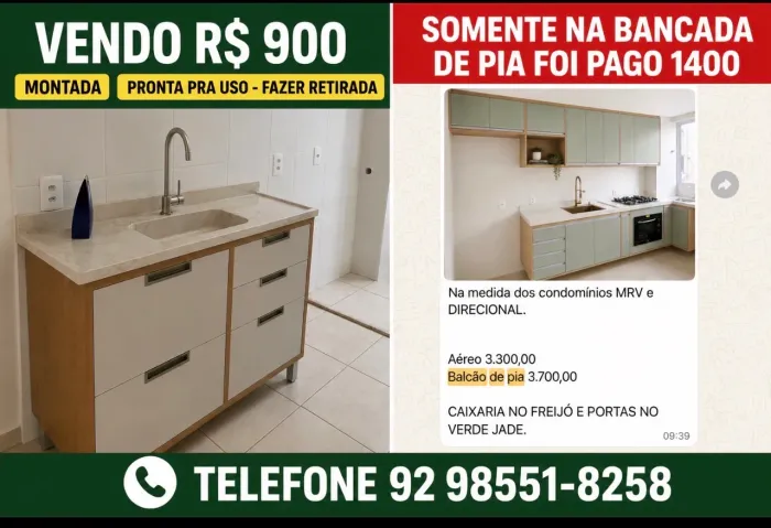 BANCADA MDF PIA/ MODULADO / PLANEJADO