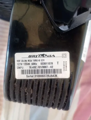 Ventilador Britânia para retirar as peças 