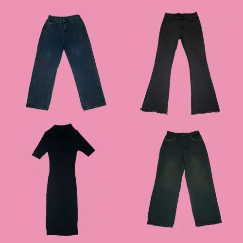 Lote de roupas para brechó P/36 (calças, sapatos, blusas, etc.)