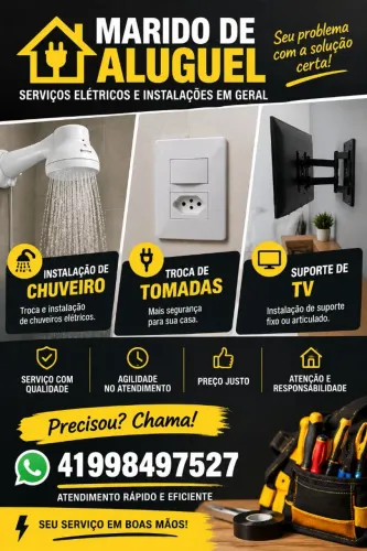 Instalação tomada chuveiro e suporte de TV