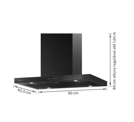 Coifa de Ilha Electrolux Pro Series 90cm 90CIV Preta 220V