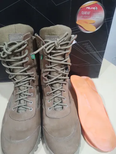 Coturno Feline F15 couro nobuk novo padrão exército 