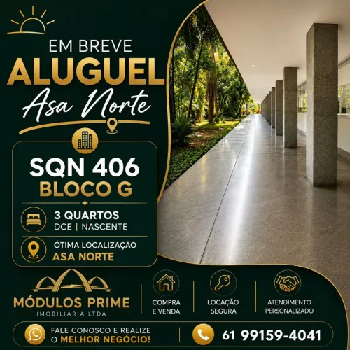 Aluguel Asa Norte 406 03 quartos - DCE