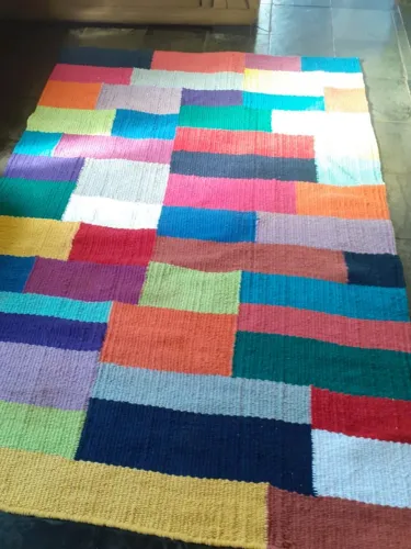tapete algodão geometrico colorido 1,50 x 2,00
