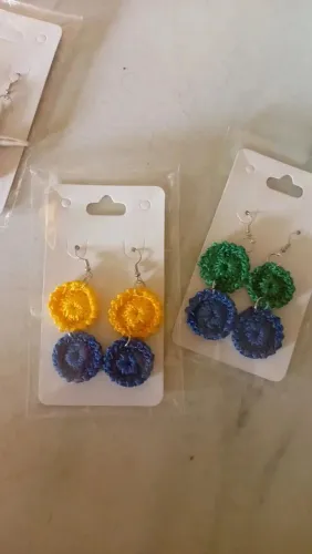 Brincos crochê brasileira