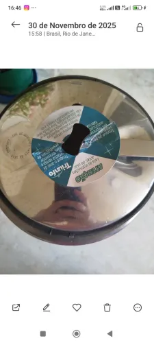 Panela de pressão triunfo 7l sem válvula. Nova