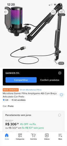 Microfone Gamer