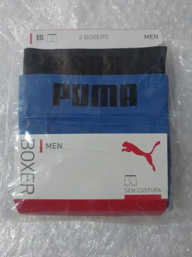 Kit Puma - Cuecas Boxers Originais - Novas e lacradas de fábrica - Azul e Cinza EG