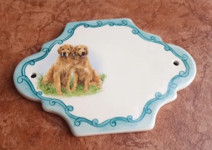 Placa decorativa em cerâmica 13cm x 18cm louça vintage
