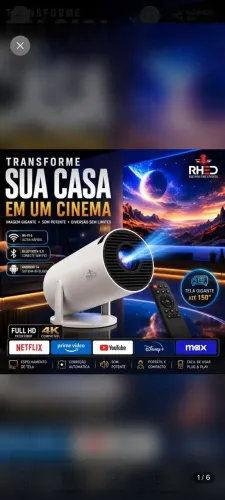 Projetor Smart Portátil Full Hd 4k Android 11