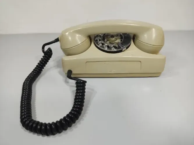 Telefone De Mesa Disco Antigo Telesp Retro Original 9p3 Bege (Usado)