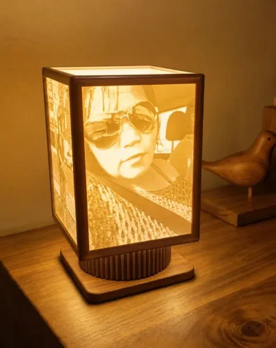 Luminária Litofanica de fotos em impressão 3D