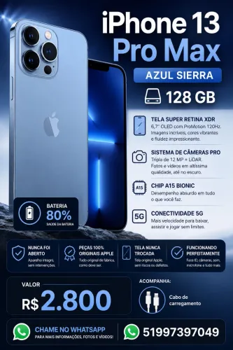iPhone 13 Pro Max azul (lindo)