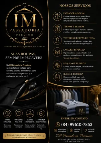 Passadoria Premium de roupas sociais