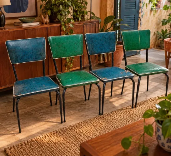 Quarteto de Cadeiras Vintage | Estilo Anos 60 | Para Restauro