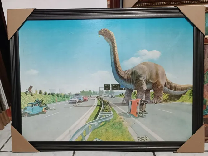Quadro dinossauro Nostalgia arte foto serigafada
