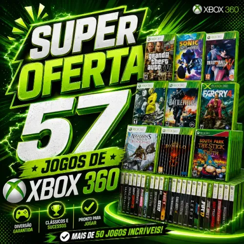 Kit 57 Jogos Xbox 360 Desbloqueado - Em bom estado - Frete Gratis