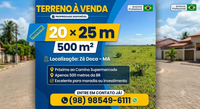 TERRENO A VENDA EM ZÉ DOCA MARANHÃO
