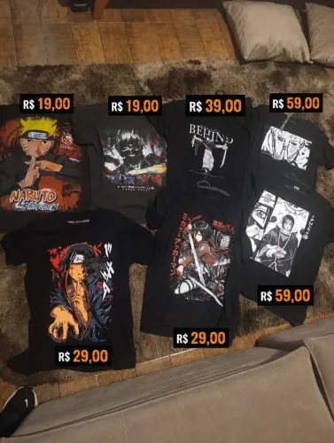 Colecao Camisetas de anime Naruto / atack on titan / tokyo ghoul / jujutsu kaisen