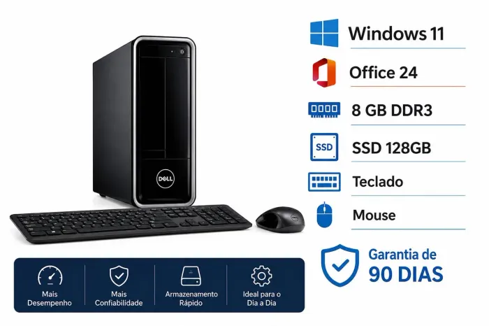 Computador Dell Inspiron i3 4ª Geração 8gb DDr3 Teclado e Mouse