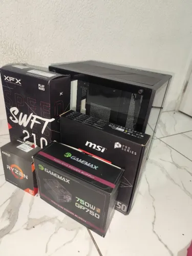 Pc gamer ryzem5 5500 rx7600 ,2 memória ram de 8gb 1 mvme de 1t placa mãe b450m a pro Max
