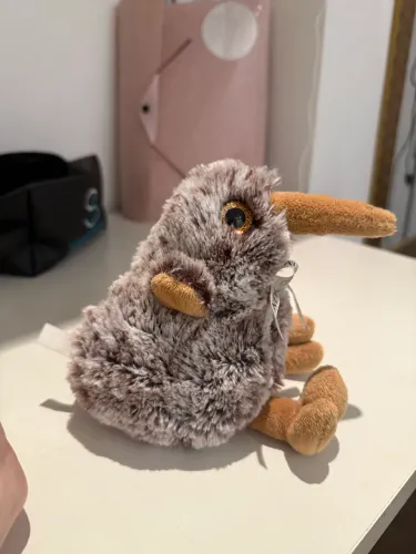 Bichinho pelúcia kiwi comprado nova zelandia
