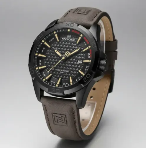 Relógio Naviforce 8023 Masculino Marrom Escuro Preto - Original