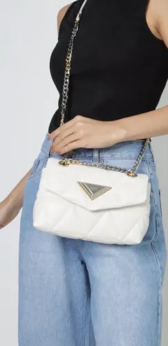 Bolsa Schutz 944 soft off white couro