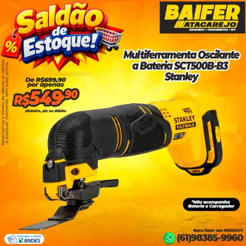 Multiferramenta Oscilante a Bateria SCT500B-B3 Stanley