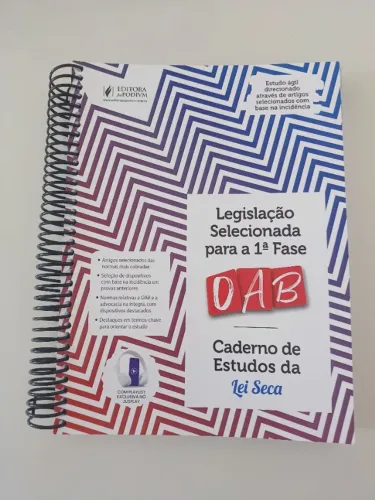 Caderno de estudos da lei seca Legislação selecionada OAB - Editora JusPodivm