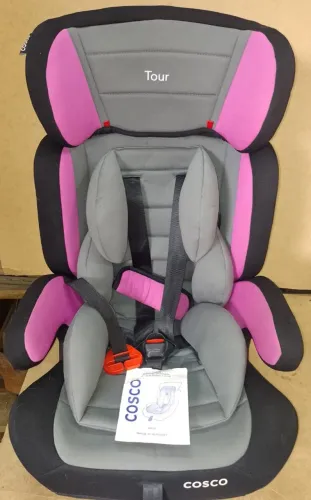 Cadeirinha para Auto Cosco Kids Tour (9 a 36 kg) - Cinza e Rosa (Com Manual)