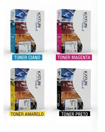 Kit 04 Toner Compatível Okidata C711 C711wt C711n C710 Oki
