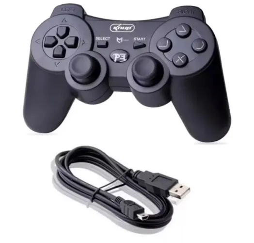 Controle Compatível Ps3 Playstation 3 Sem Fio Bluetooth Cabo