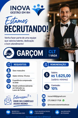 VAGAS DISPONIVEIS PARA CLT E ESTÁGIO! 